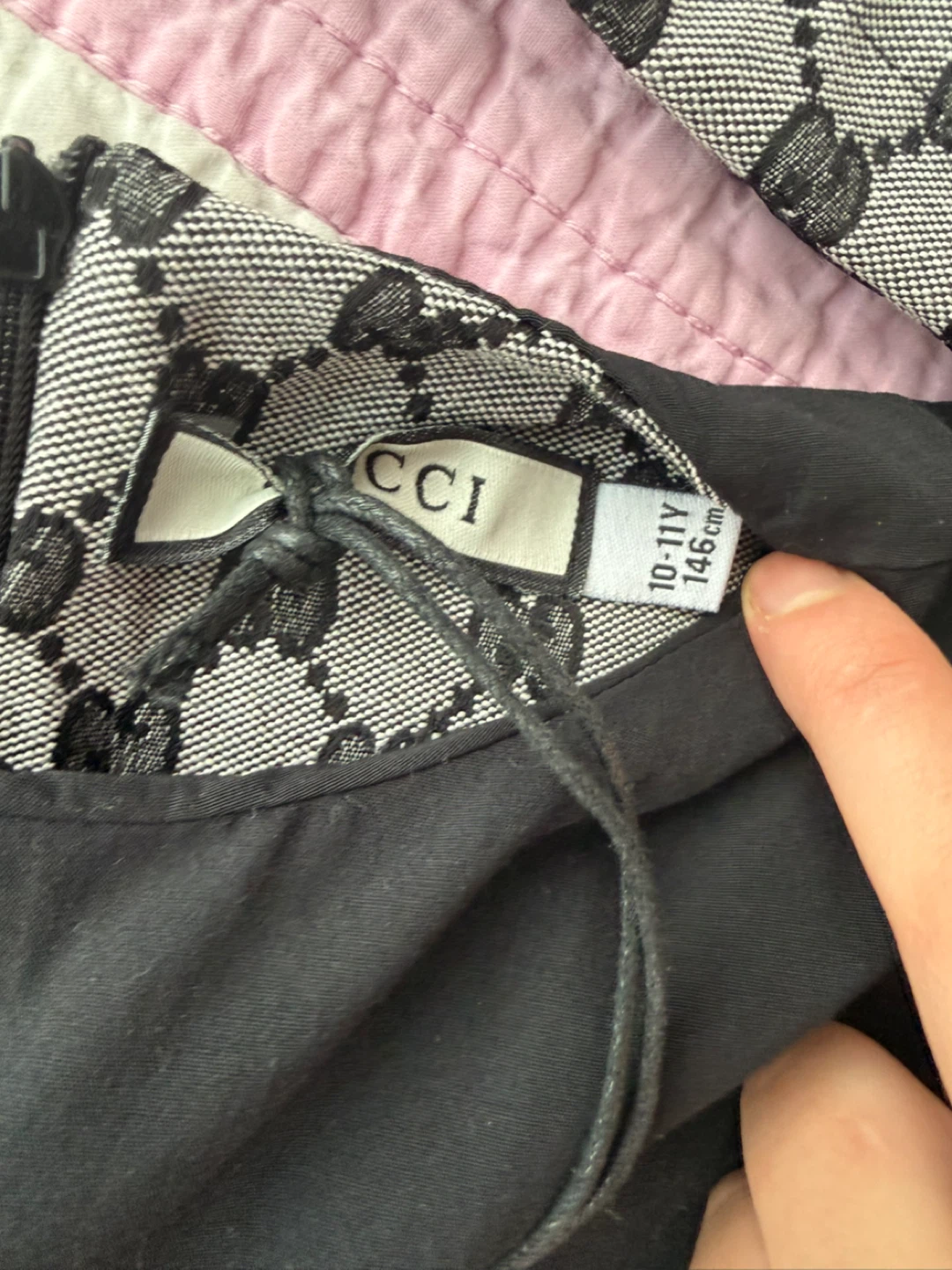 Gucci Black Dress with GG Monogram Trim - Size 10-11Y - photo 3