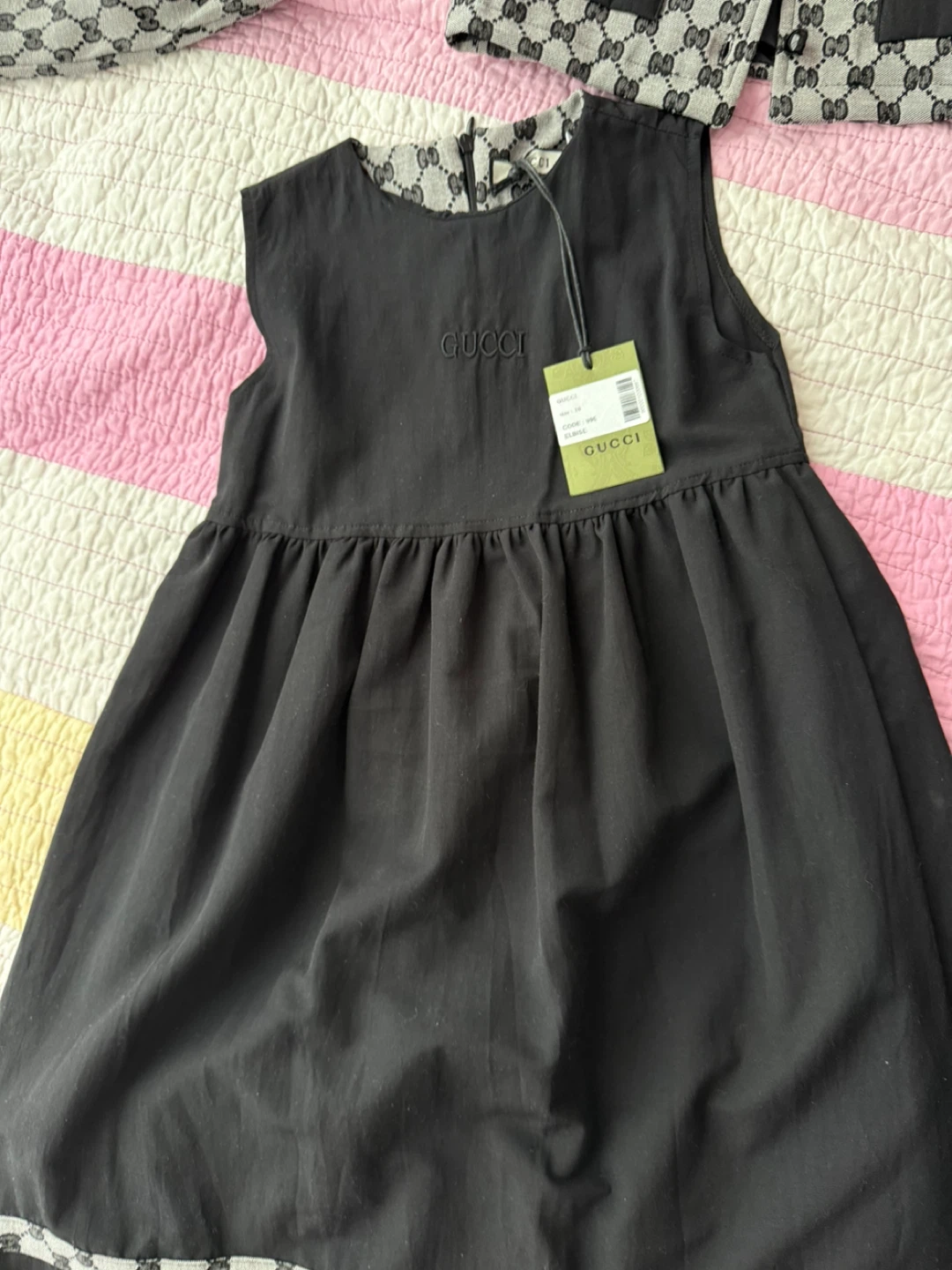 Gucci Black Dress with GG Monogram Trim - Size 10-11Y - photo 4