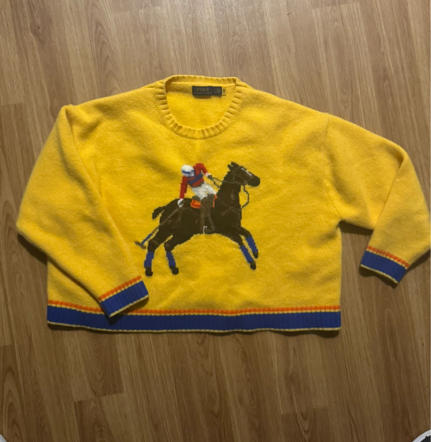 Polo Ralph Lauren Yellow Horse Rider Sweater - Size L