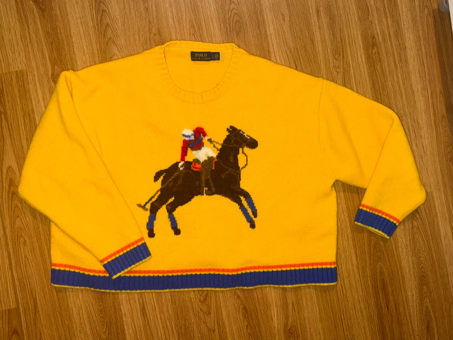 Polo Ralph Lauren Yellow Horse Rider Sweater - Size L - photo 2