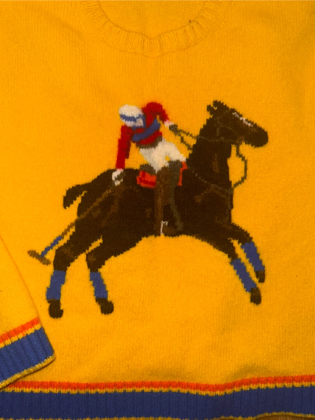 Polo Ralph Lauren Yellow Horse Rider Sweater - Size L - photo 4