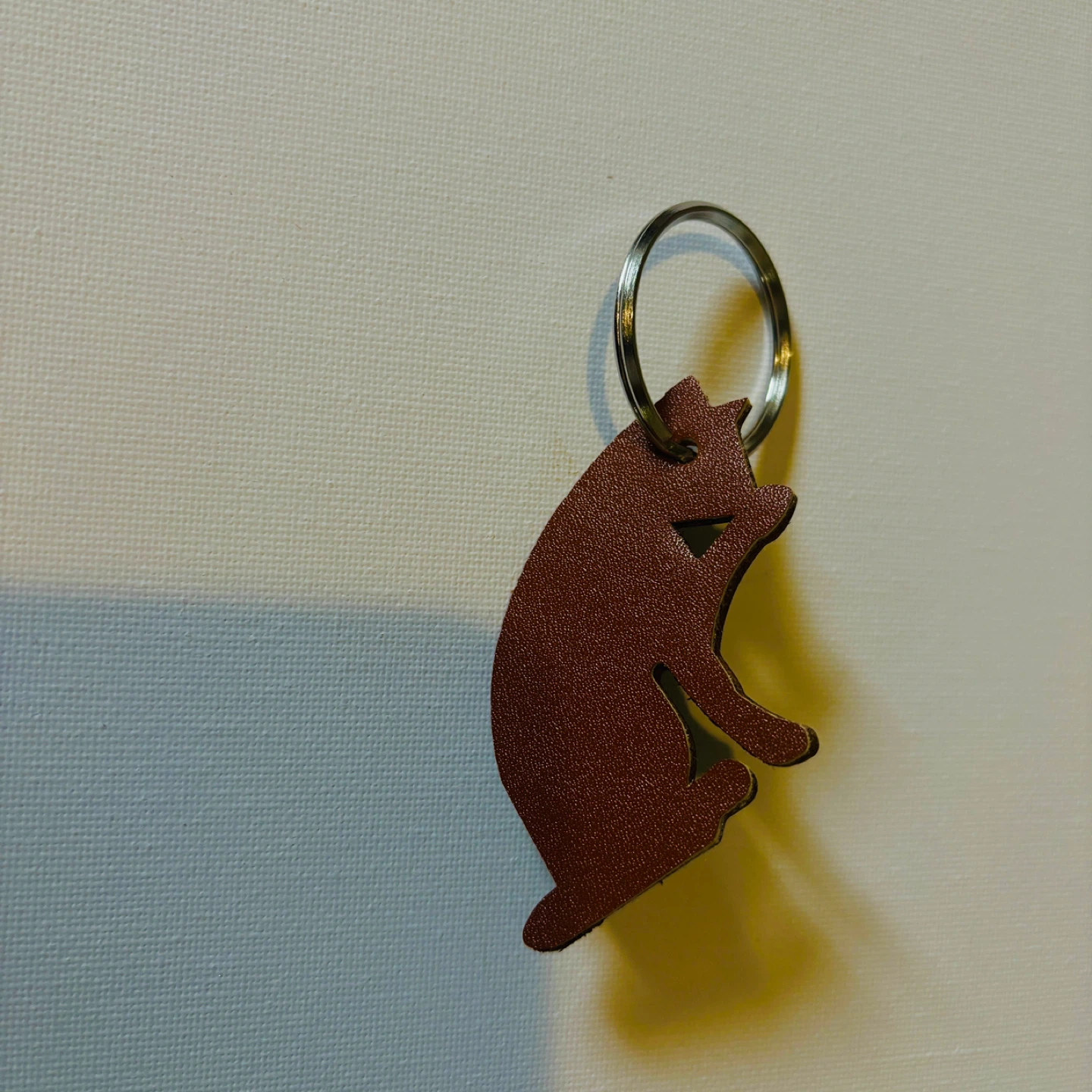 Leather Cat Keychain
