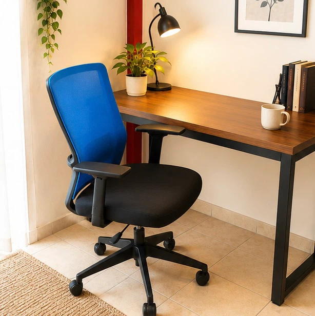 Blue Mesh Back Office Chair - photo 2