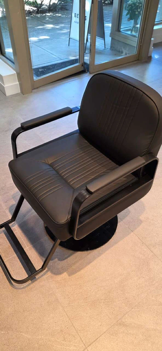 Black Barber Chair with Footrest