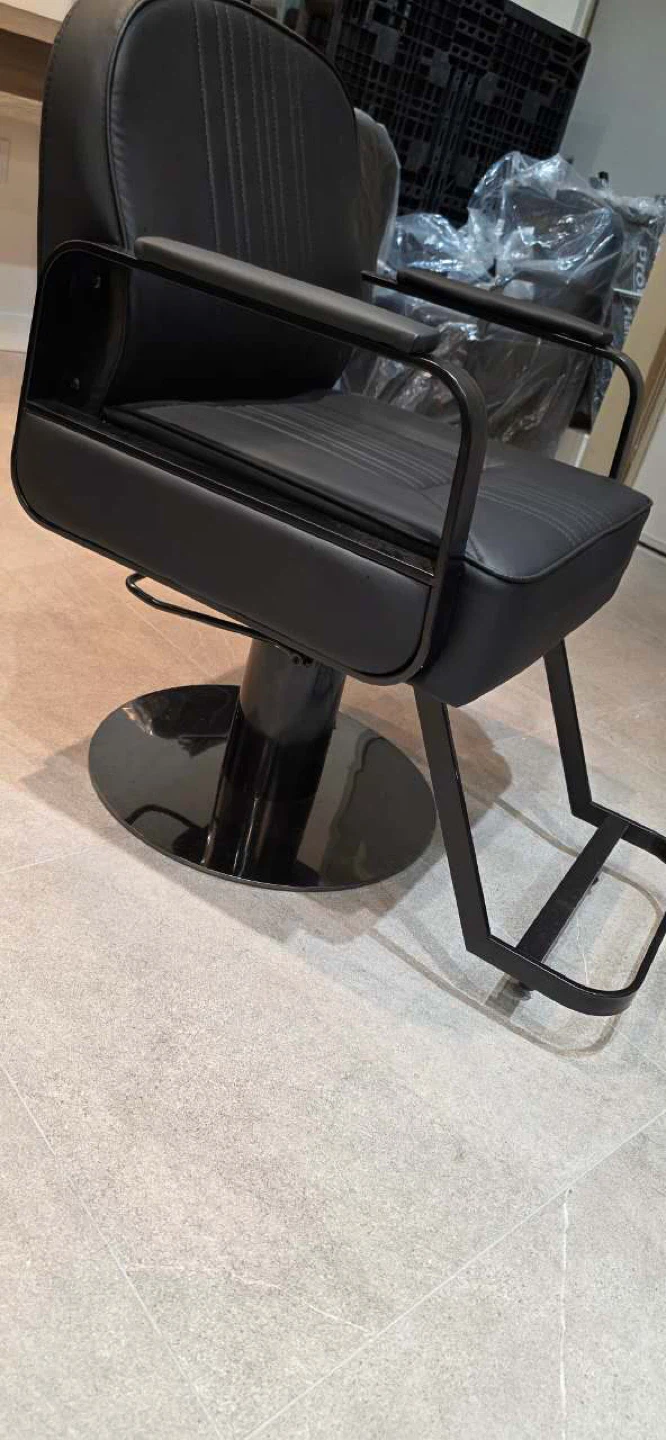 Black Barber Chair with Footrest - photo 3