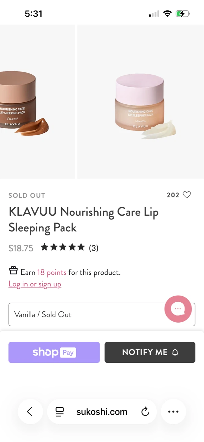 KLAVUU Nourishing Care Lip Sleeping Pack vanilla