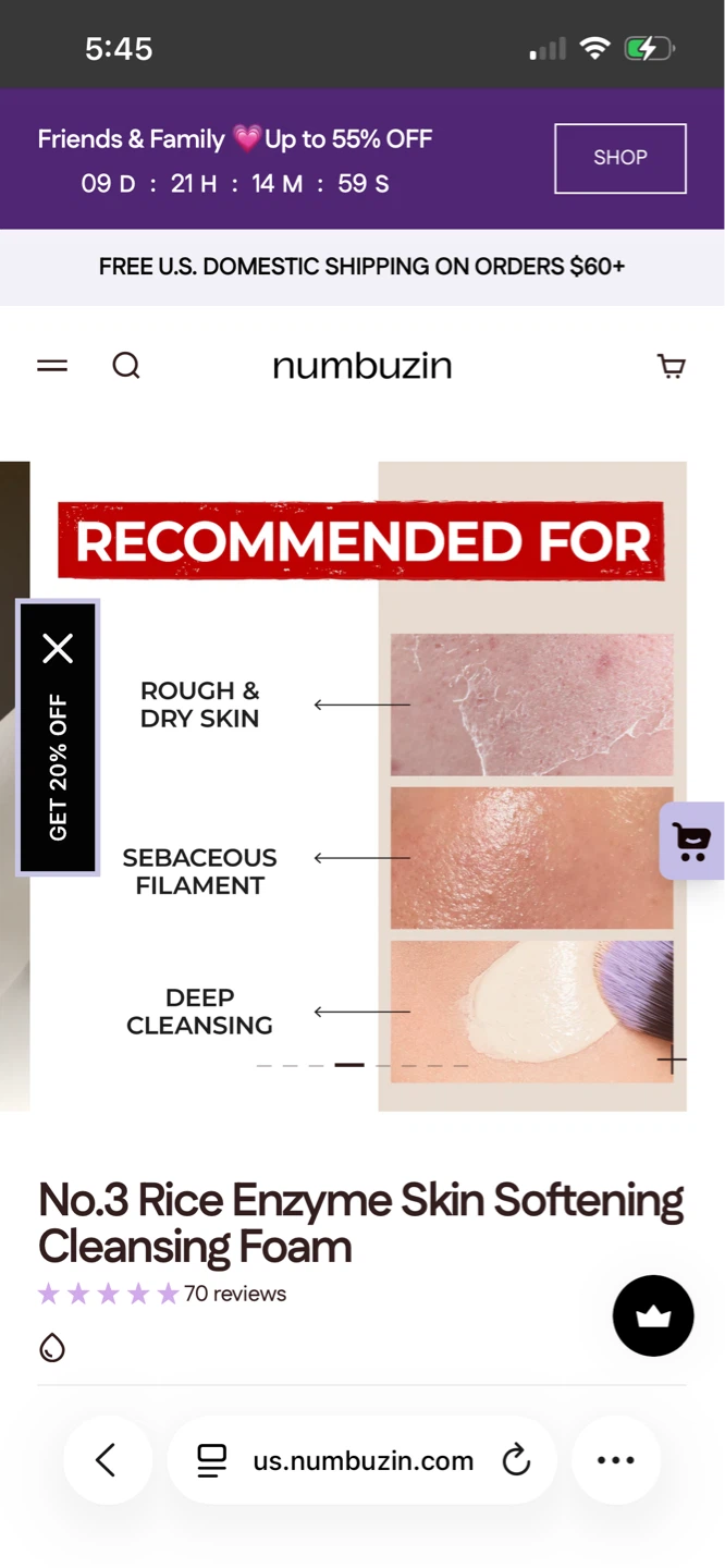 Numbuzin No.3 Rice Enzyme Skin Softening Cleansing Foam - photo 2