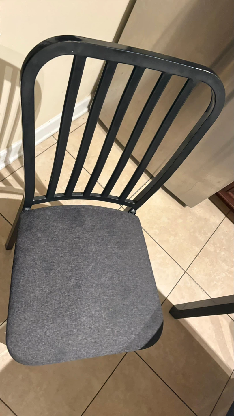 Comedor moderno Dark Gray Dining Chair with Padded Seat - photo 2