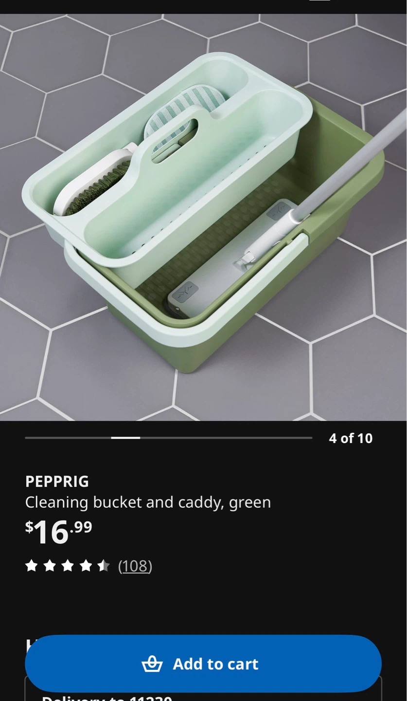 IKEA PEPPRIG Cleaning Bucket and Caddy Green - photo 2