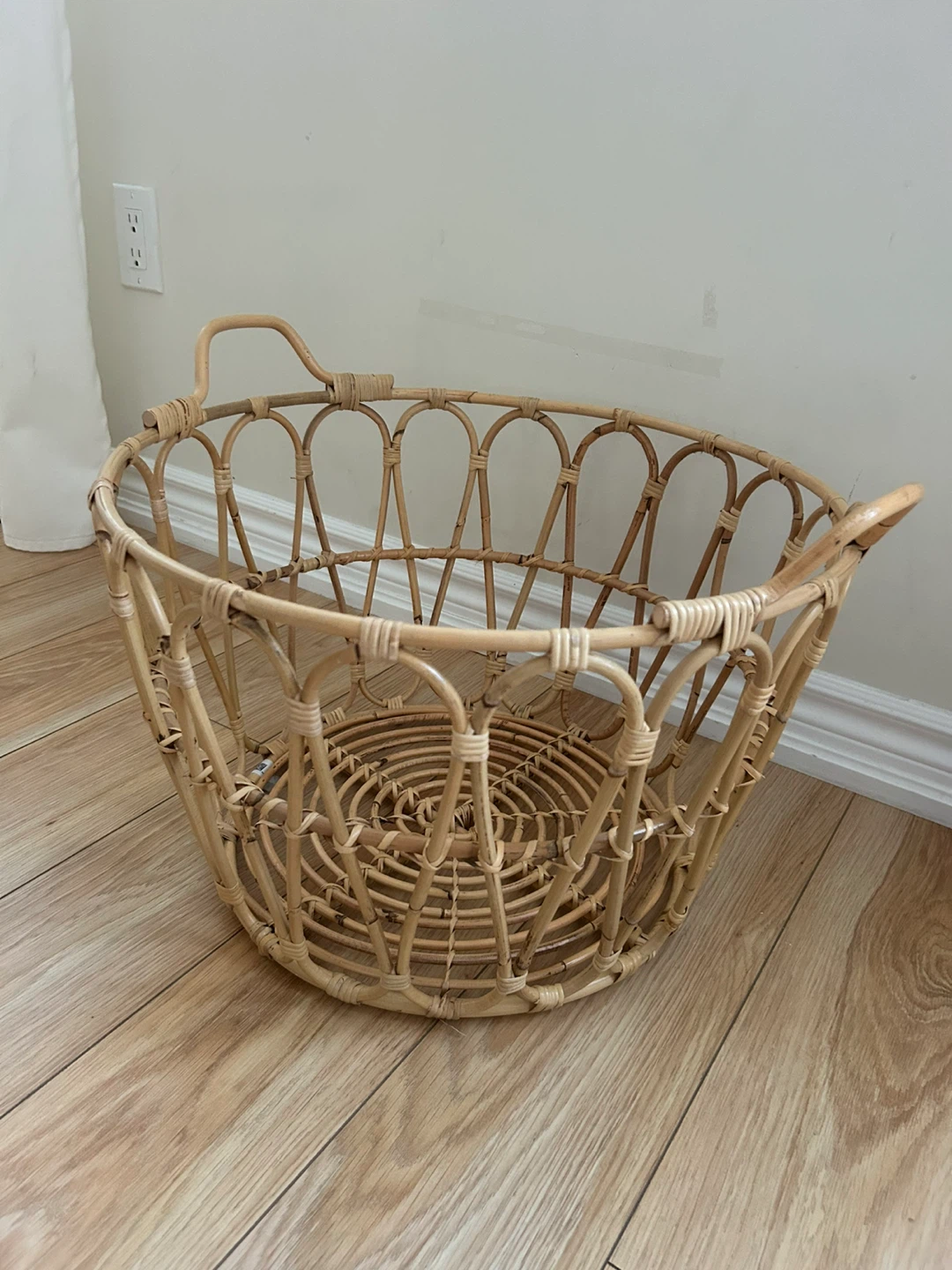 Woven Rattan Basket with Handles