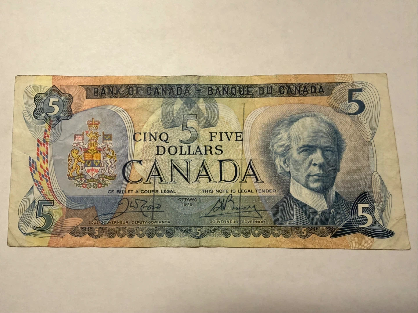 1979 Canada Five Dollar Bill