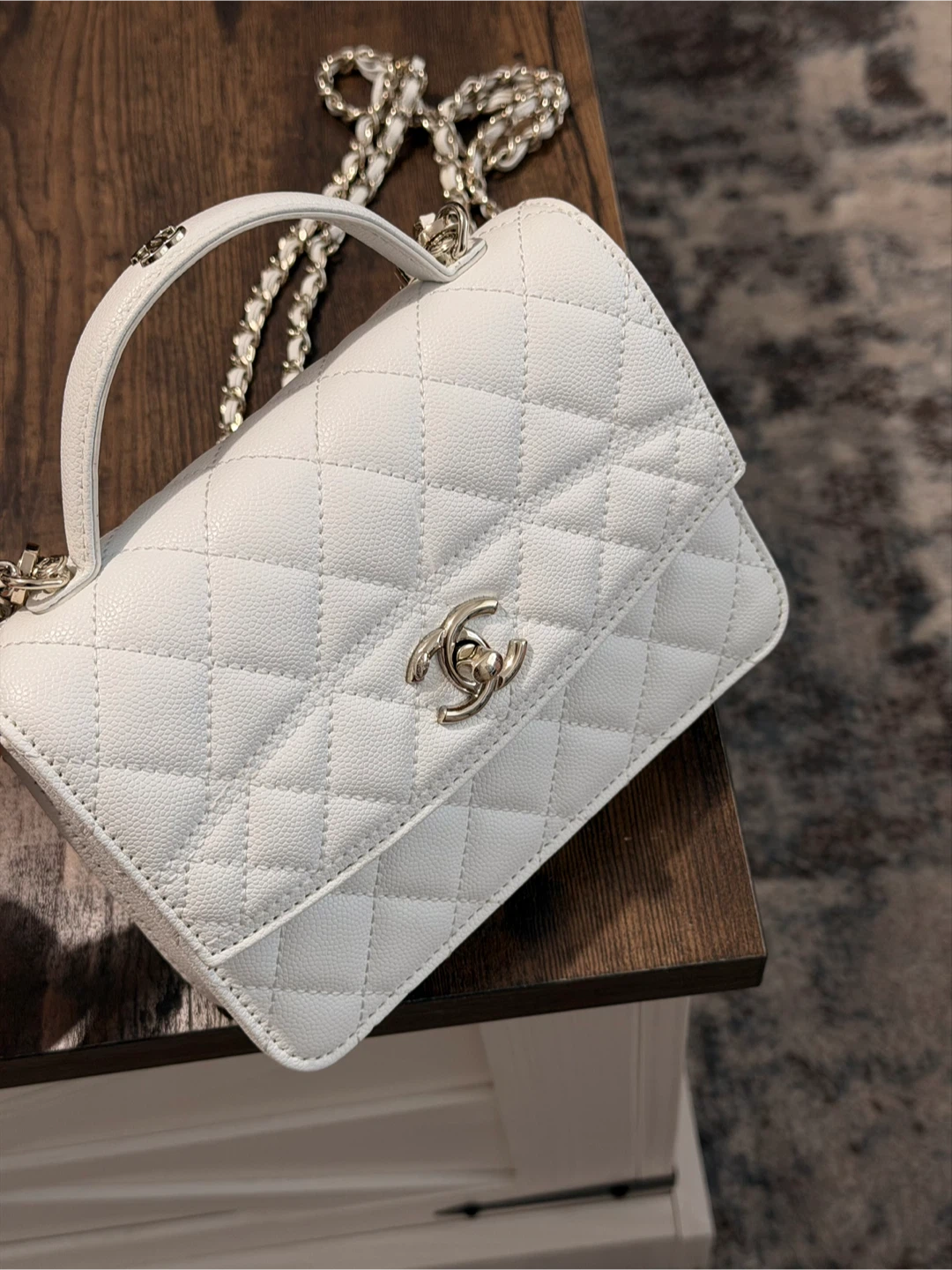 White Chanel Backpack 25c