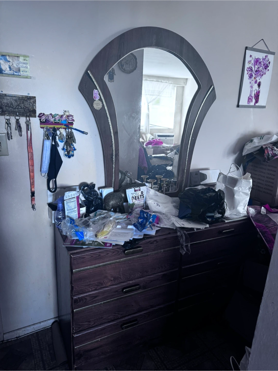 Wooden Dresser with Mirror