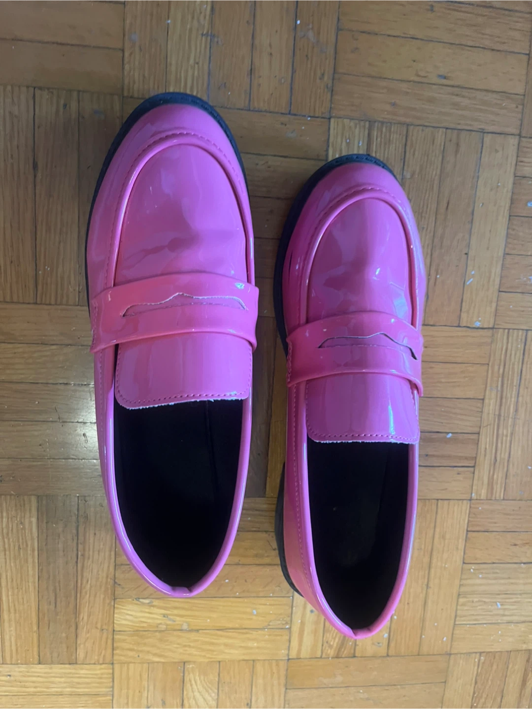 Pink Patent Loafers