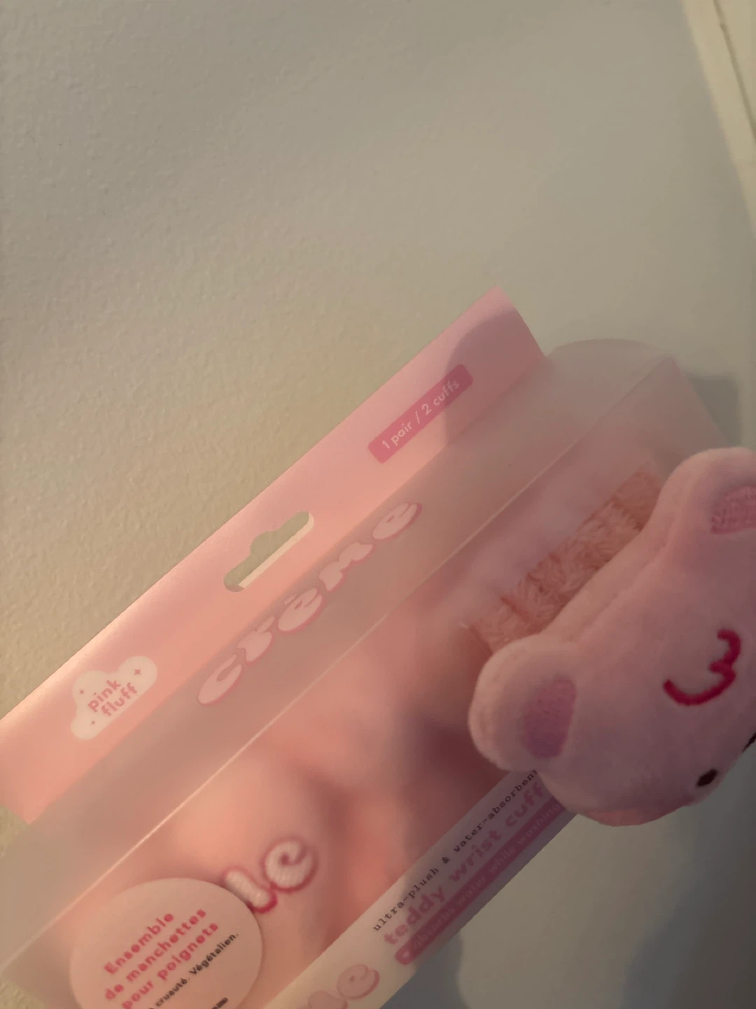Crème Pink Fluff Teddy Wrist Cuffs (1 Pair) - photo 2