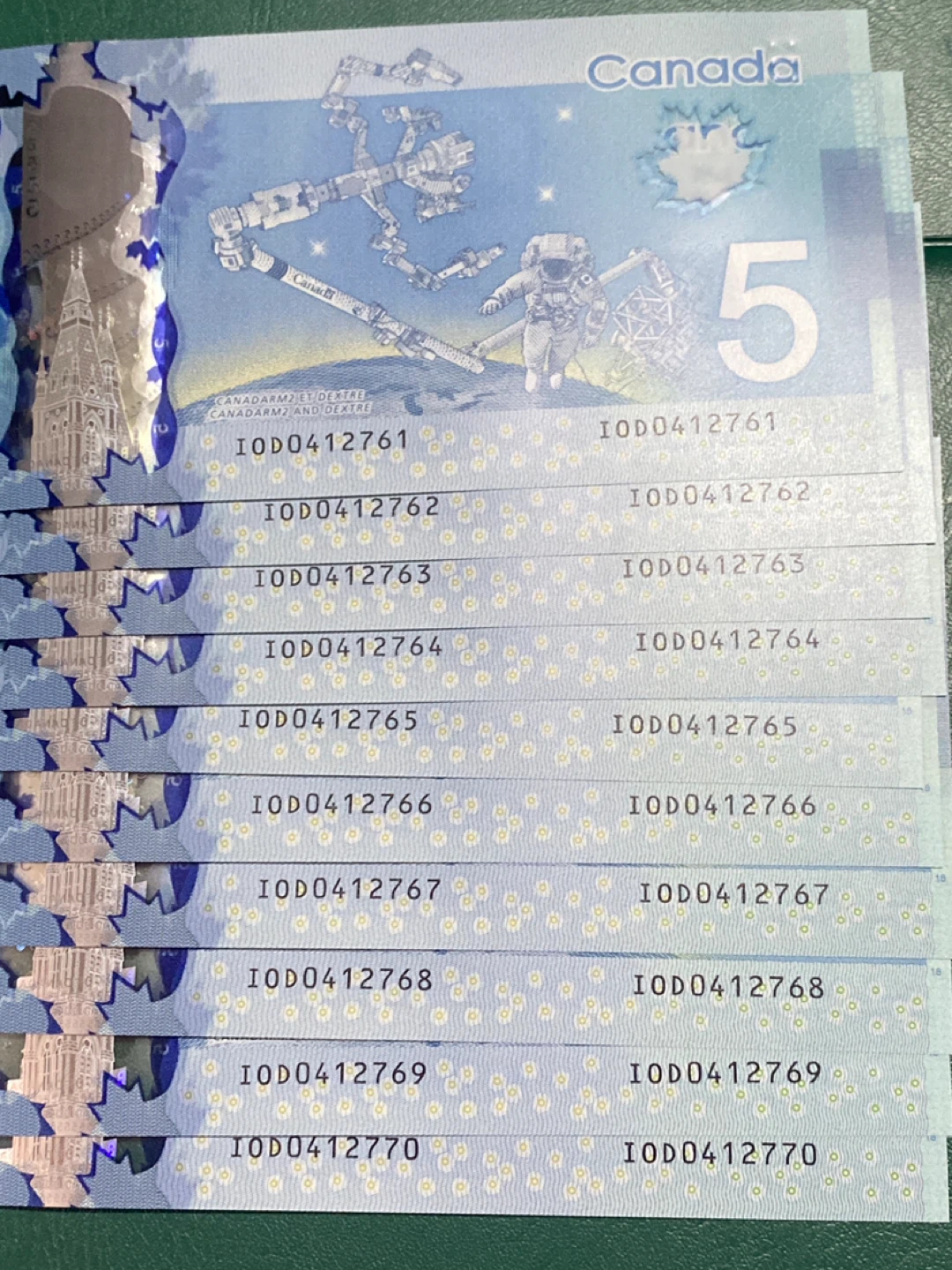 Canada $5 Bills - Polymer Notes