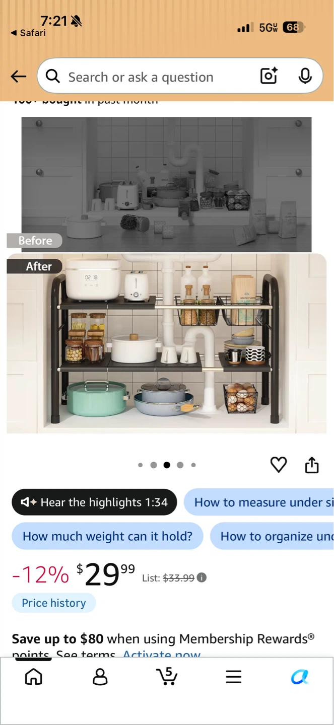 Under Sink Organizer, 2 Tier Shelf - photo 5
