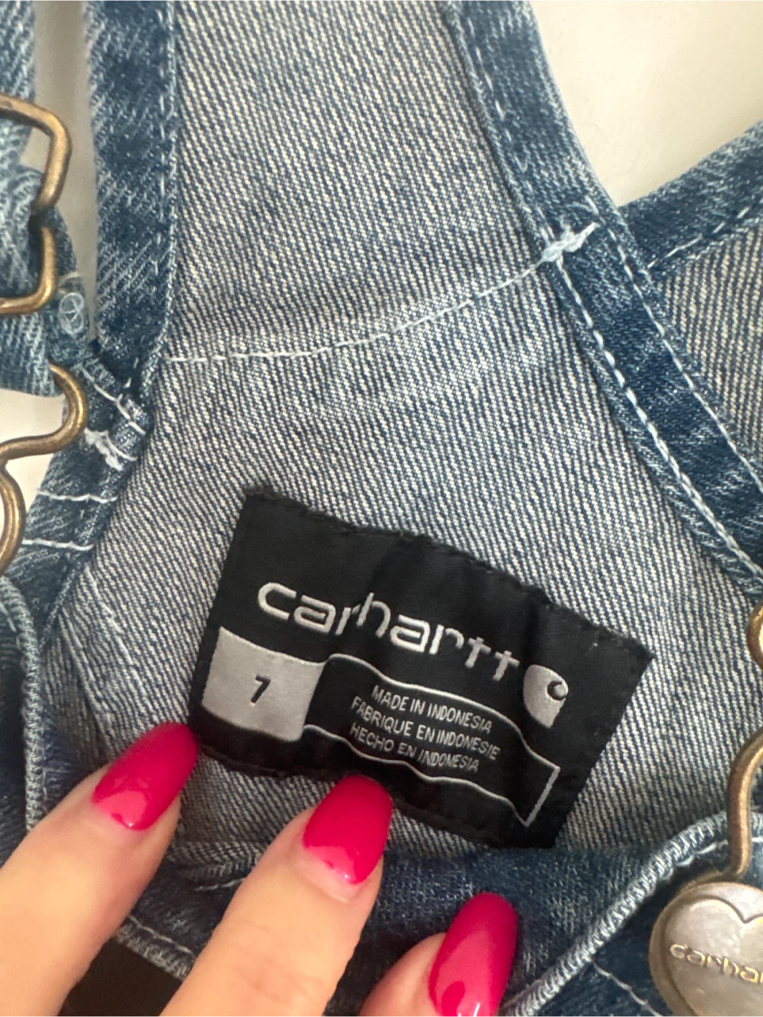 Carhartt Denim Overalls Size 7     EXCELLENT CONDITION - photo 2