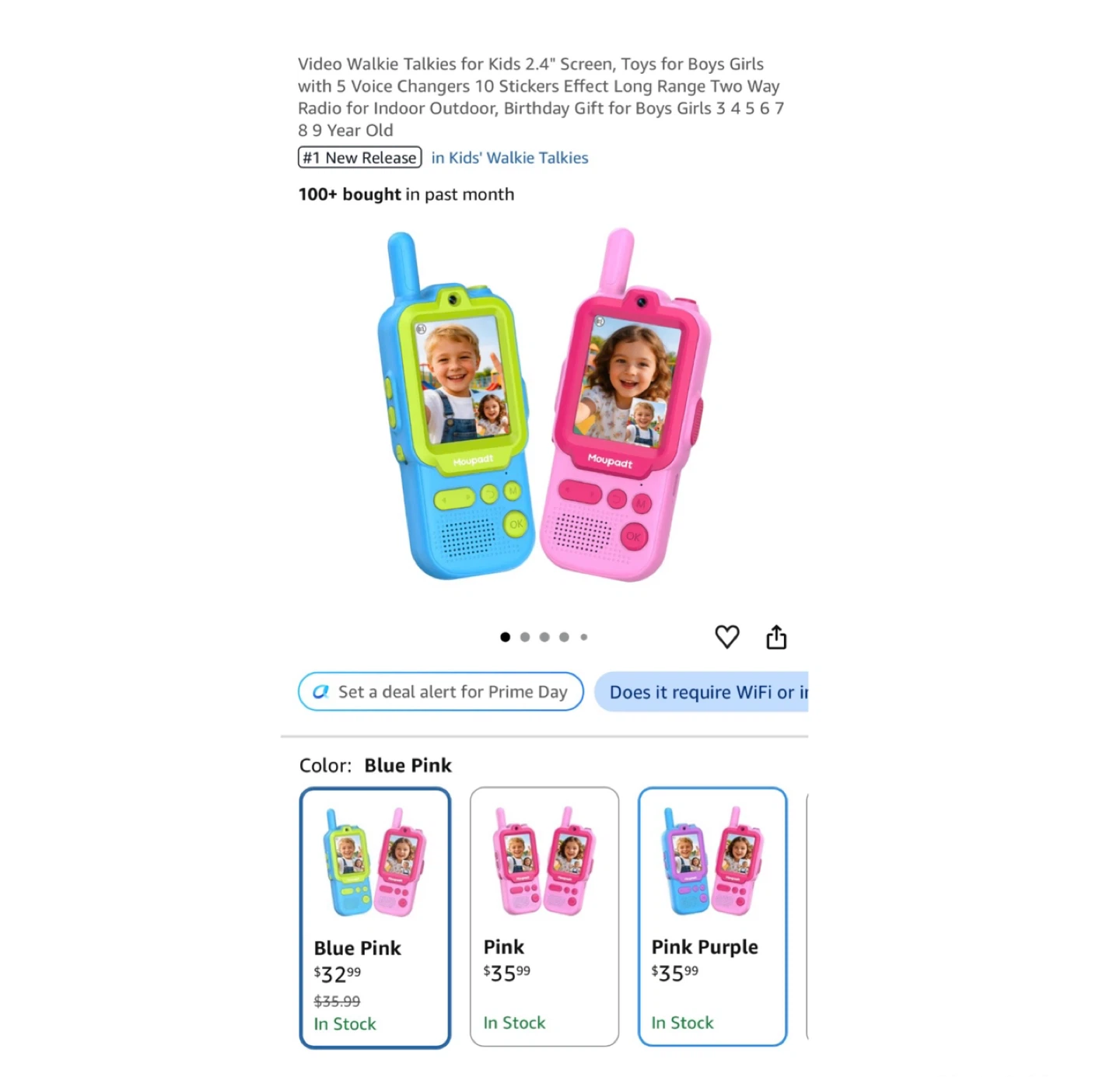 Brand new Video Walkie Talkies for Kids 2.4" Screen