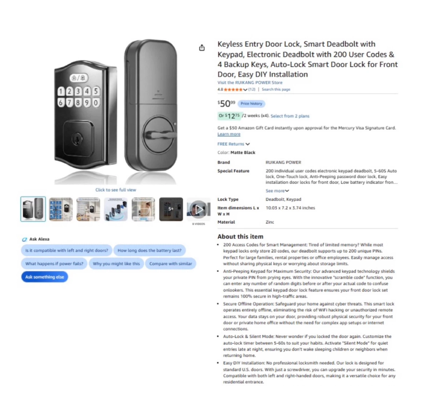 Brand new Keyless Entry Door Lock