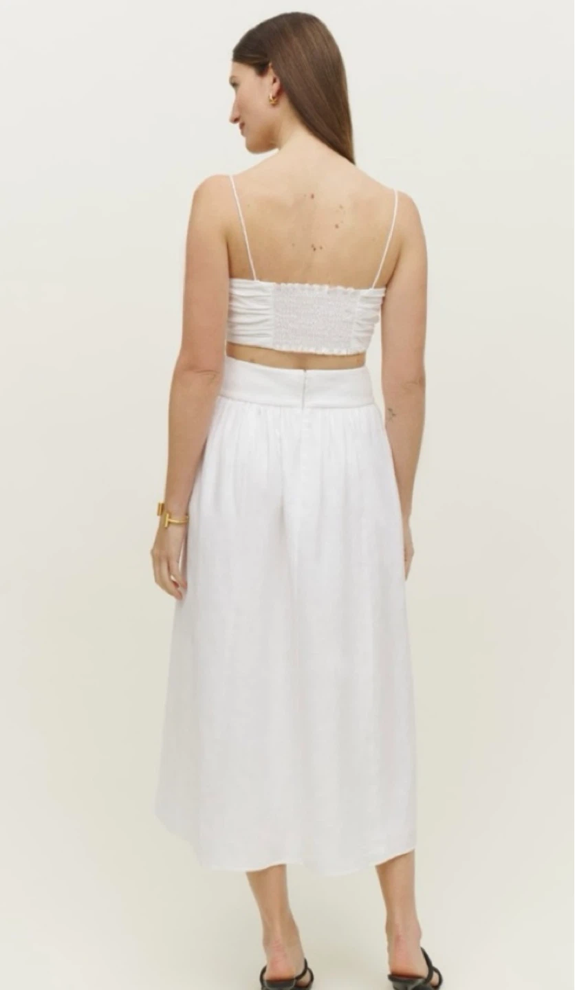 Reformation White Linen Skirt & Top Set - photo 3
