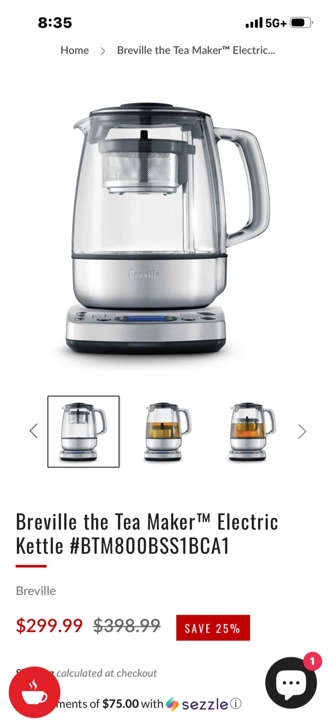 Breville  Electric Kettle ( missing basket)