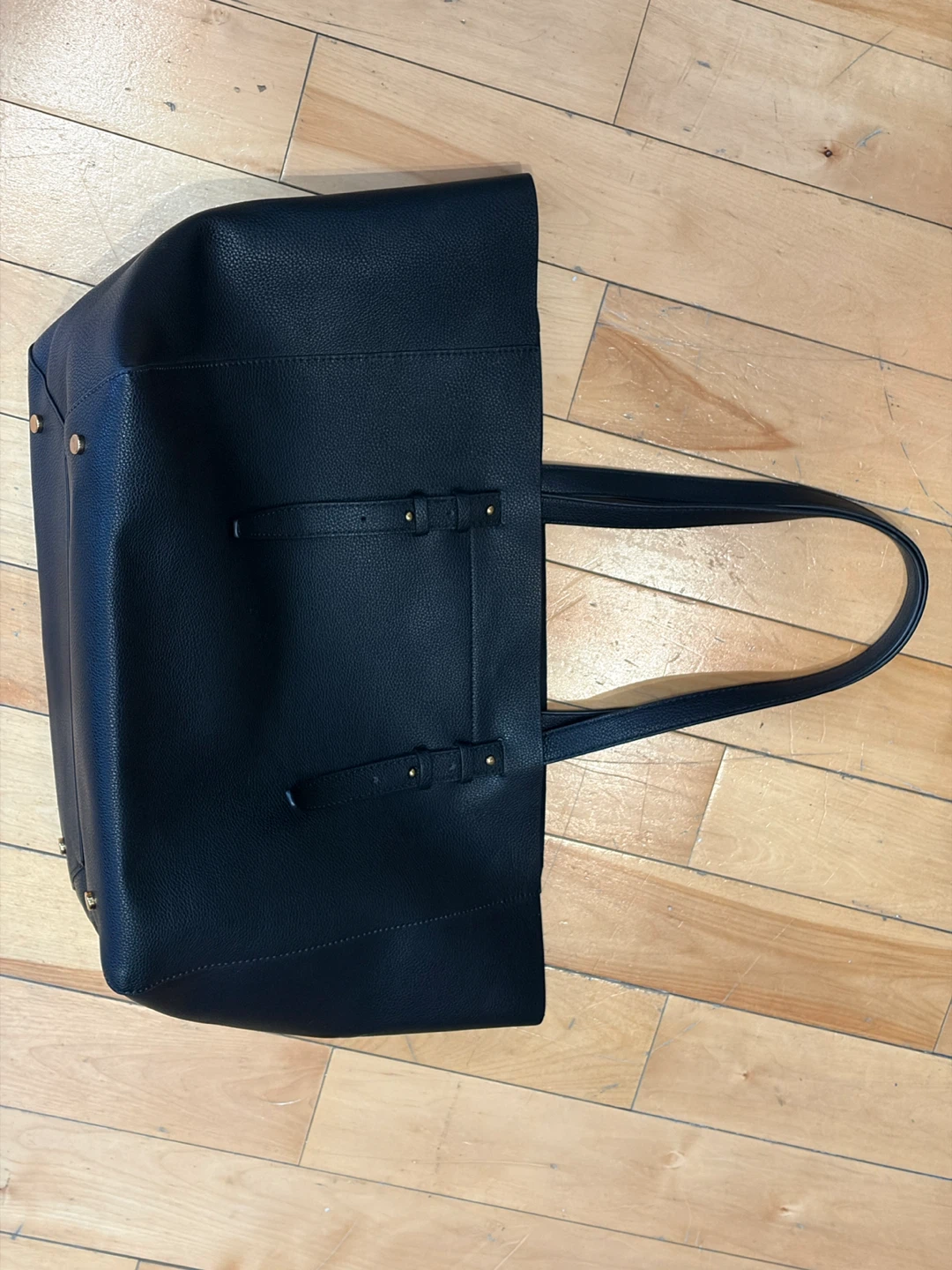 LOVE & LORE Black Faux Leather Tote Bag - photo 2
