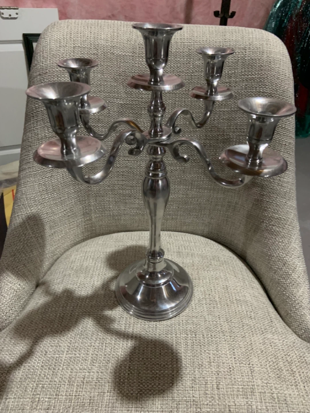 Silver Candelabra Candle Holders (Set of 2) - photo 2
