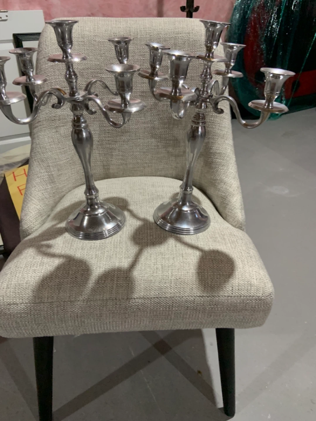 Silver Candelabra Candle Holders (Set of 2)