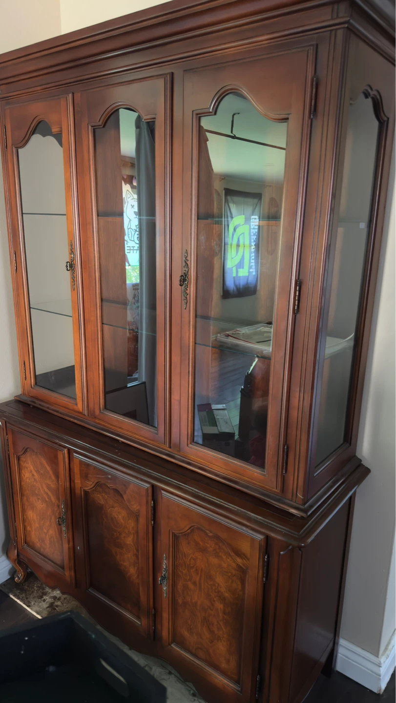 Wooden Display Cabinet with Glass Doors - photo 2