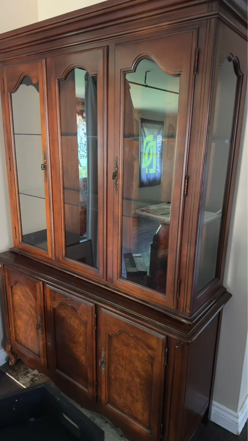 Wooden Display Cabinet with Glass Doors - photo 2