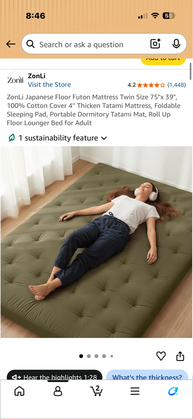 ZonLi Japanese Floor Futon Mattress Twin