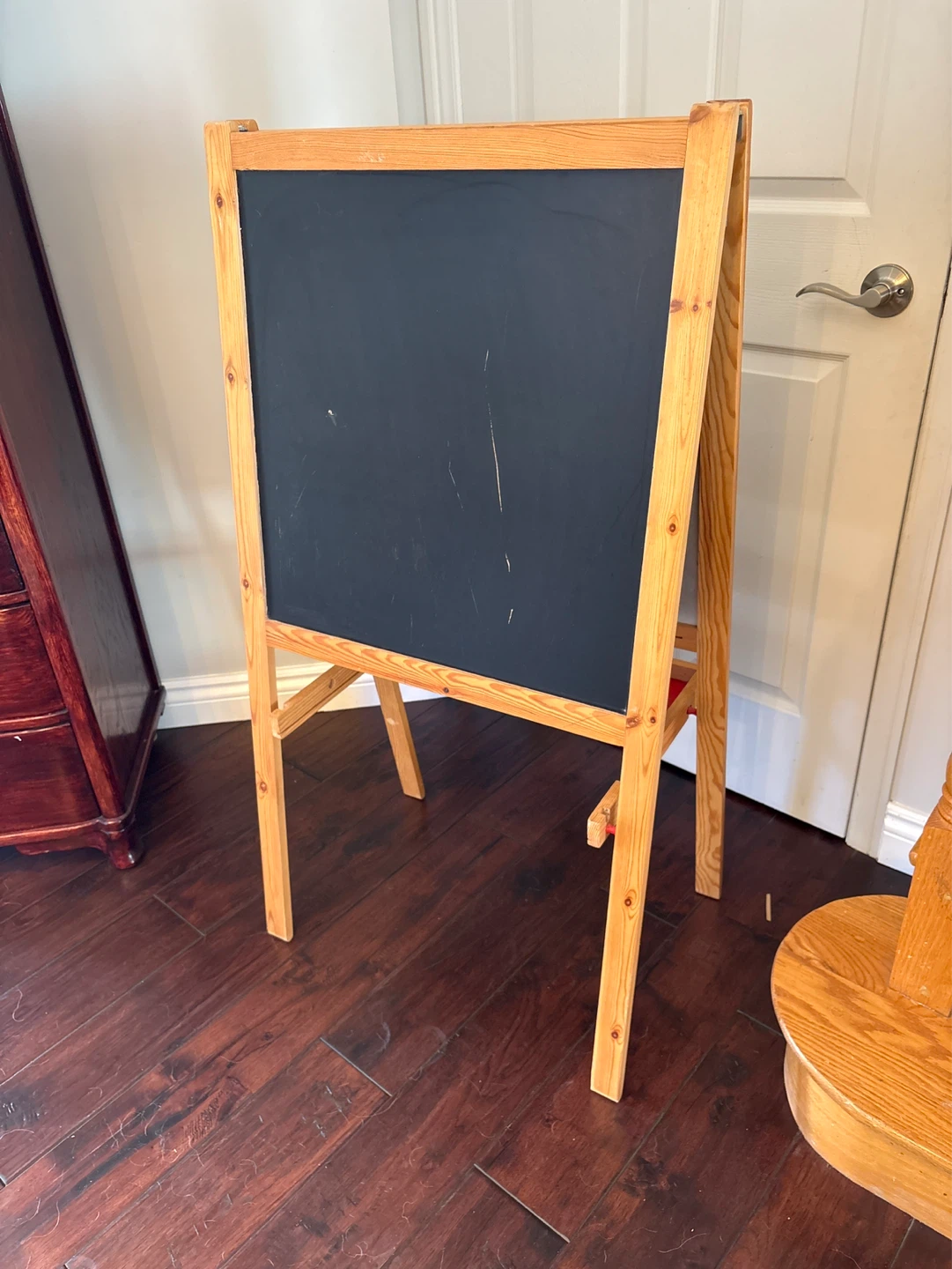 Wooden A-Frame Easel with Chalkboard and Whiteboard - photo 2
