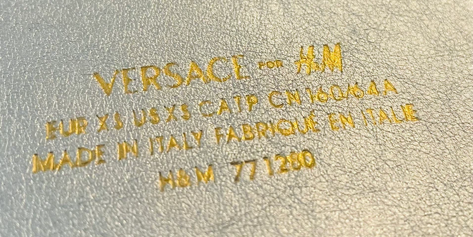 VERSACE for H&M Silver Leather Belt with Gold Accents - photo 2