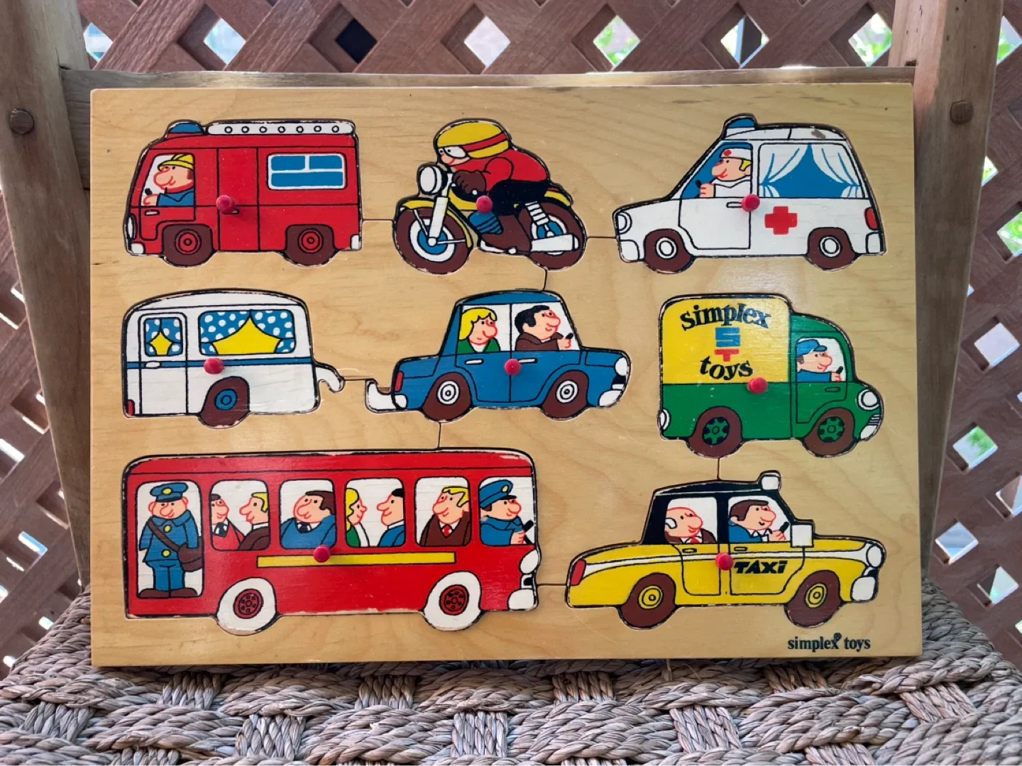 Simplex Toys Wooden Vehicle Puzzle