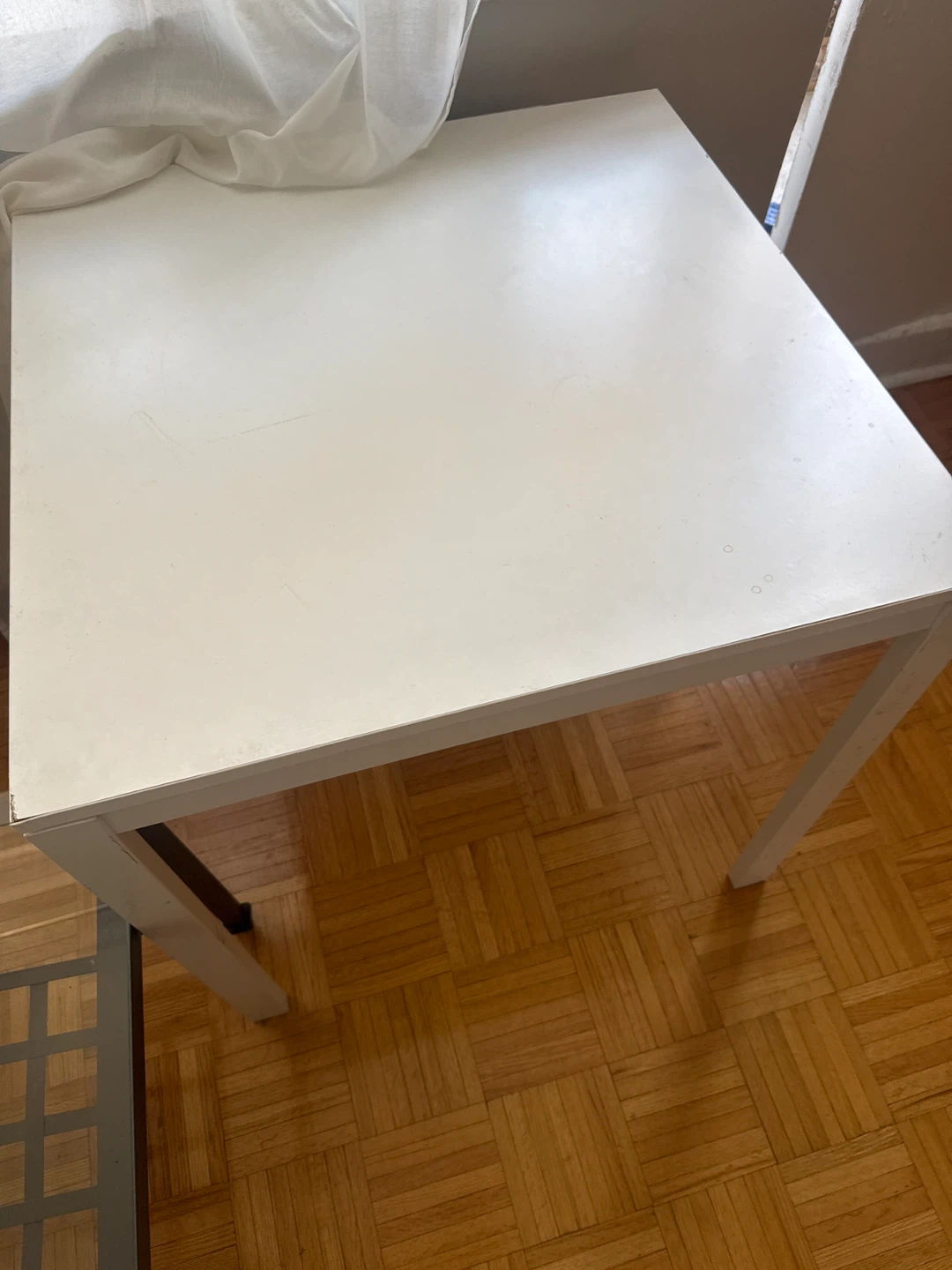 White square table