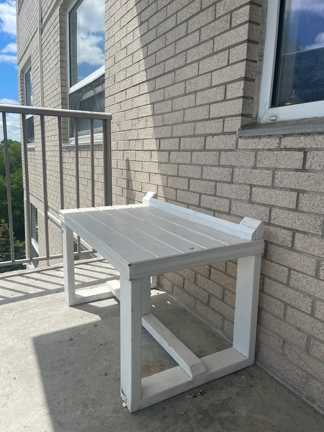 White Wooden Bench - photo 2