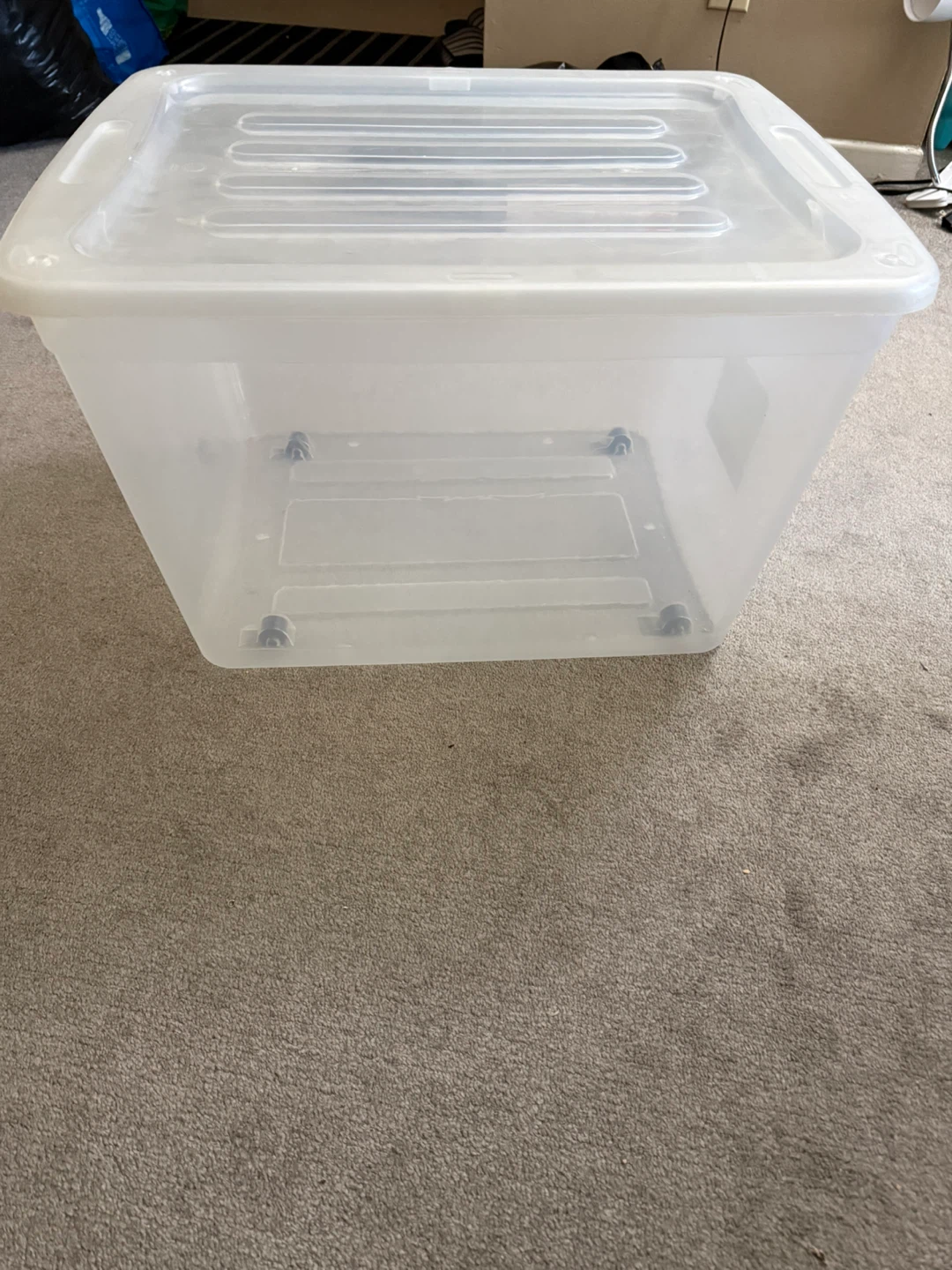 Clear Plastic Storage Bin with Lid