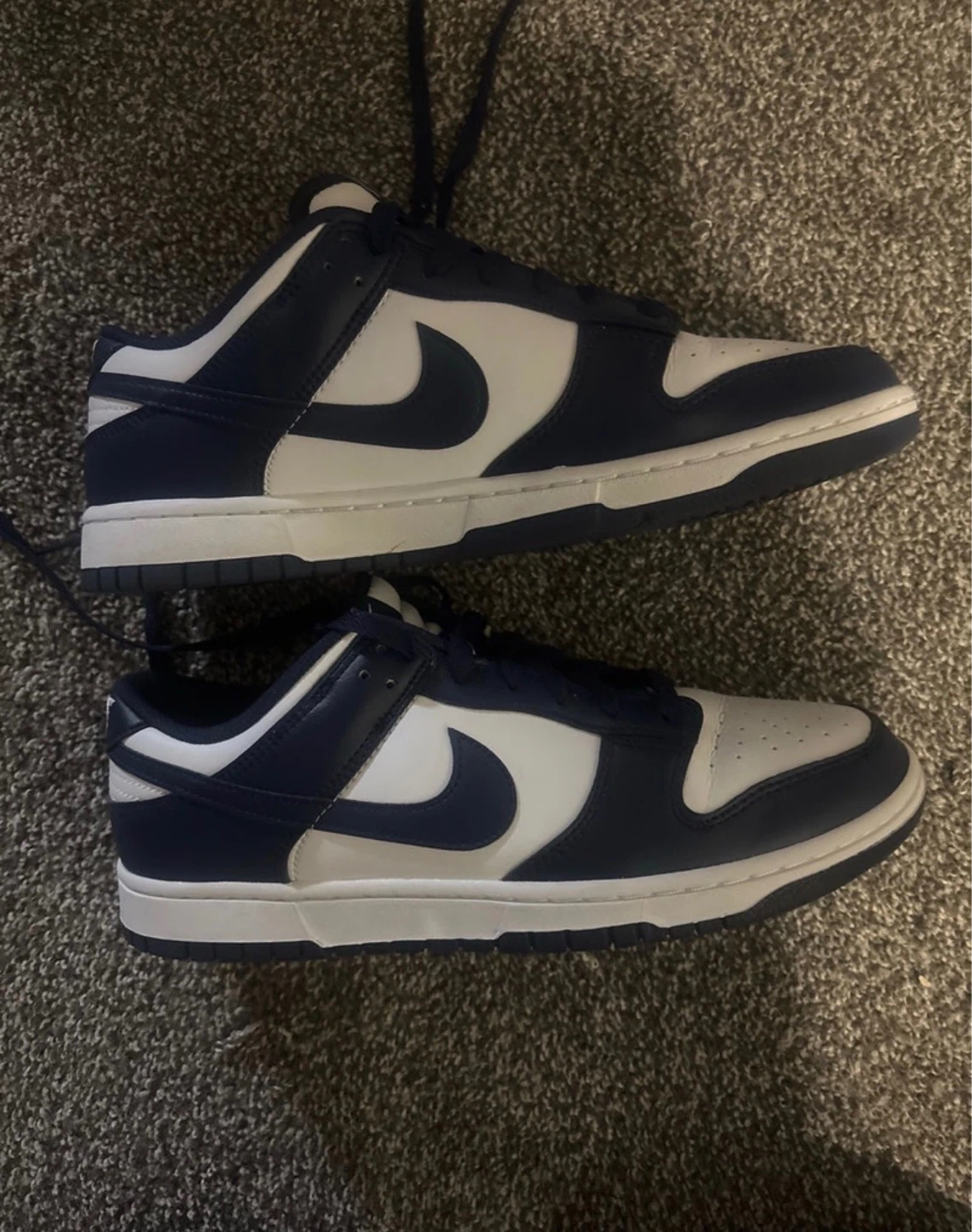 Nike Dunk Low Navy White Sneakers - photo 2