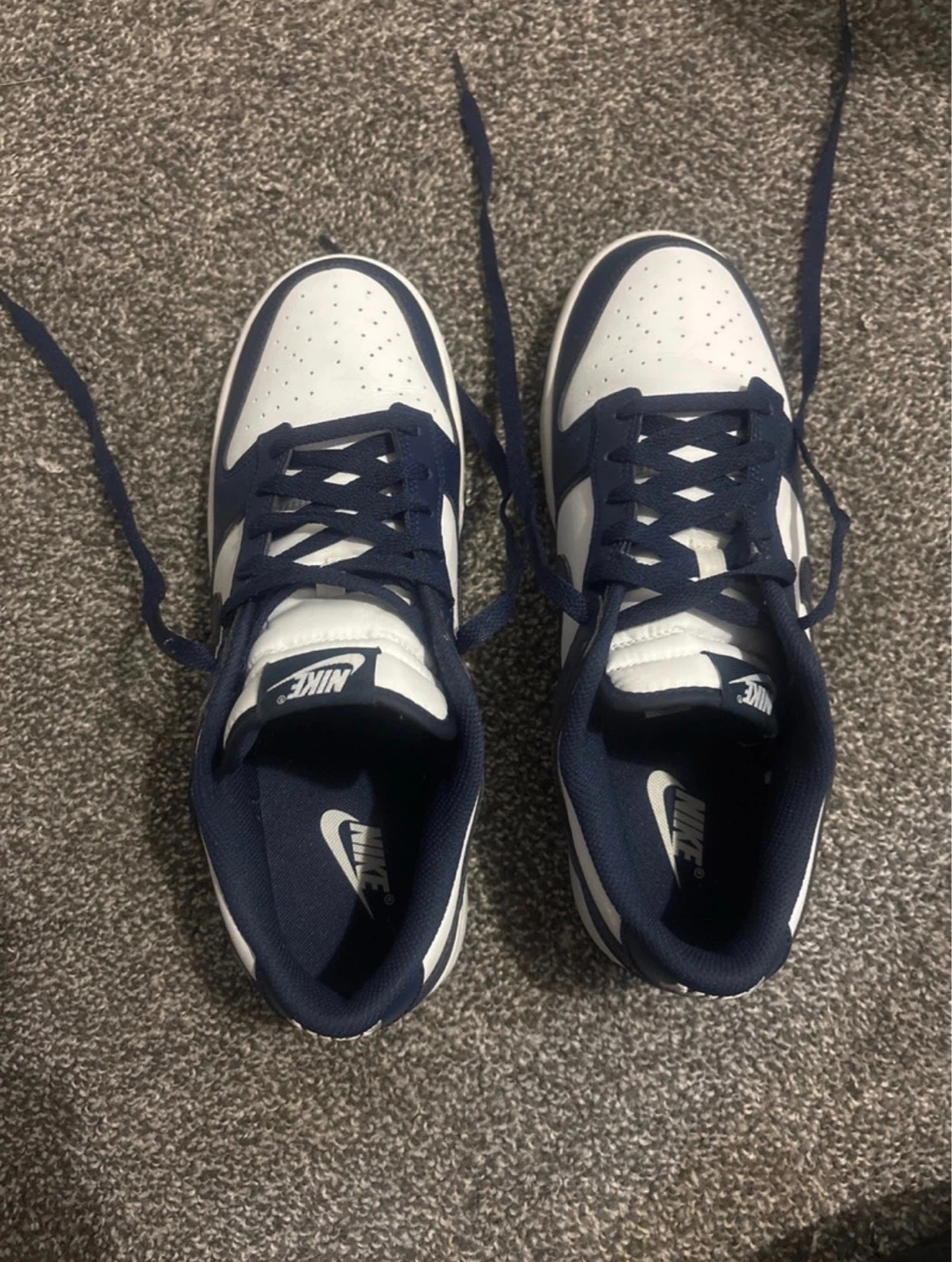Nike Dunk Low Navy White Sneakers - photo 3