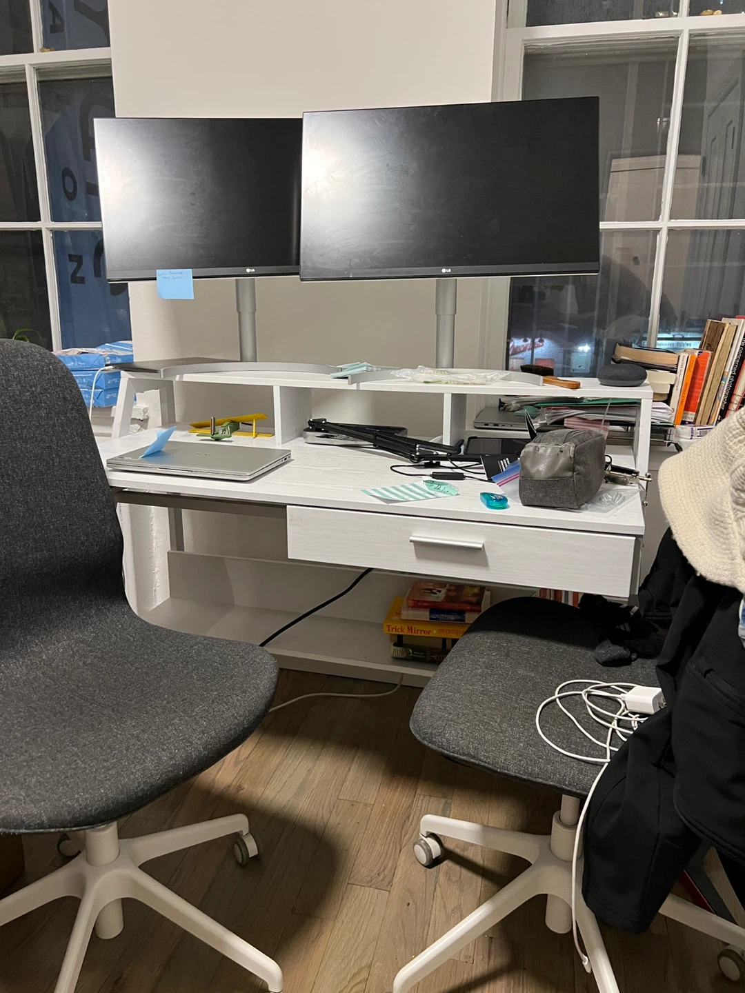 DESIGNSSCAPE3D Computer Desk with Drawers and Shelf - White - photo 4