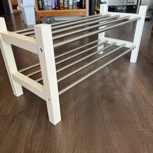 White 2 Tier Shoe Rack