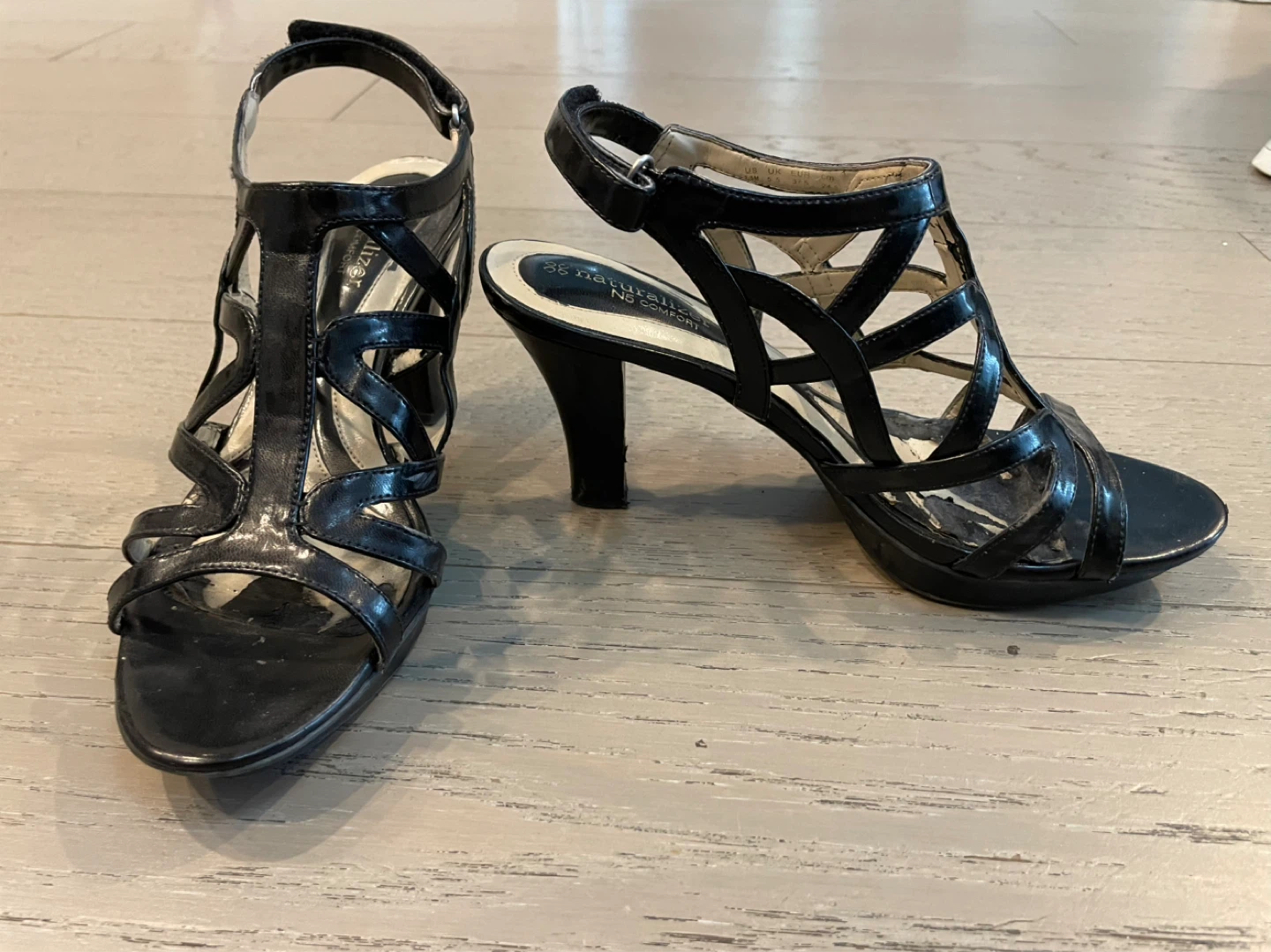 Naturalizer Black Heeled Sandals Size 7.5