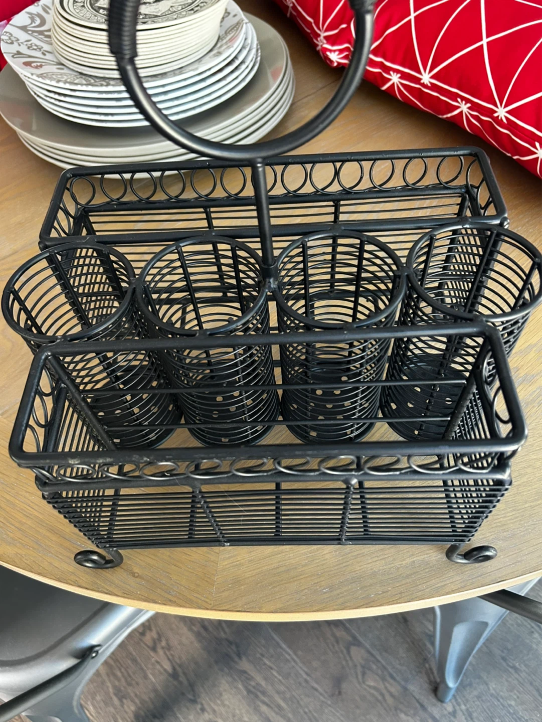 Black Metal Utensil Caddy Organizer