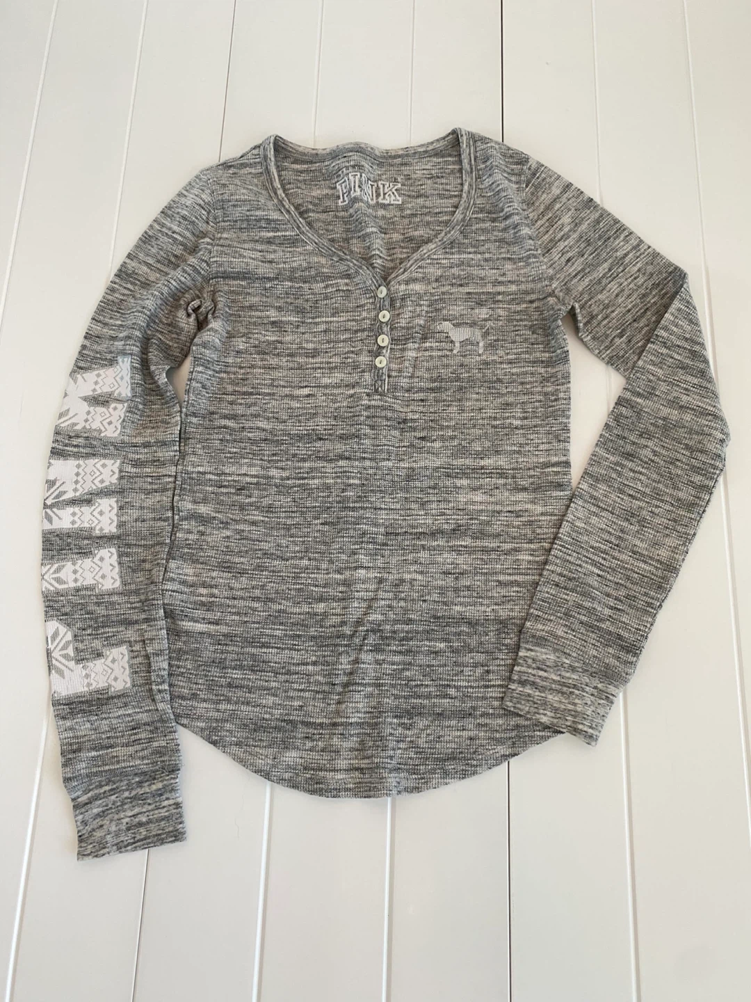 2pc PINK by Victoria's Secret grey pajama set - photo 2