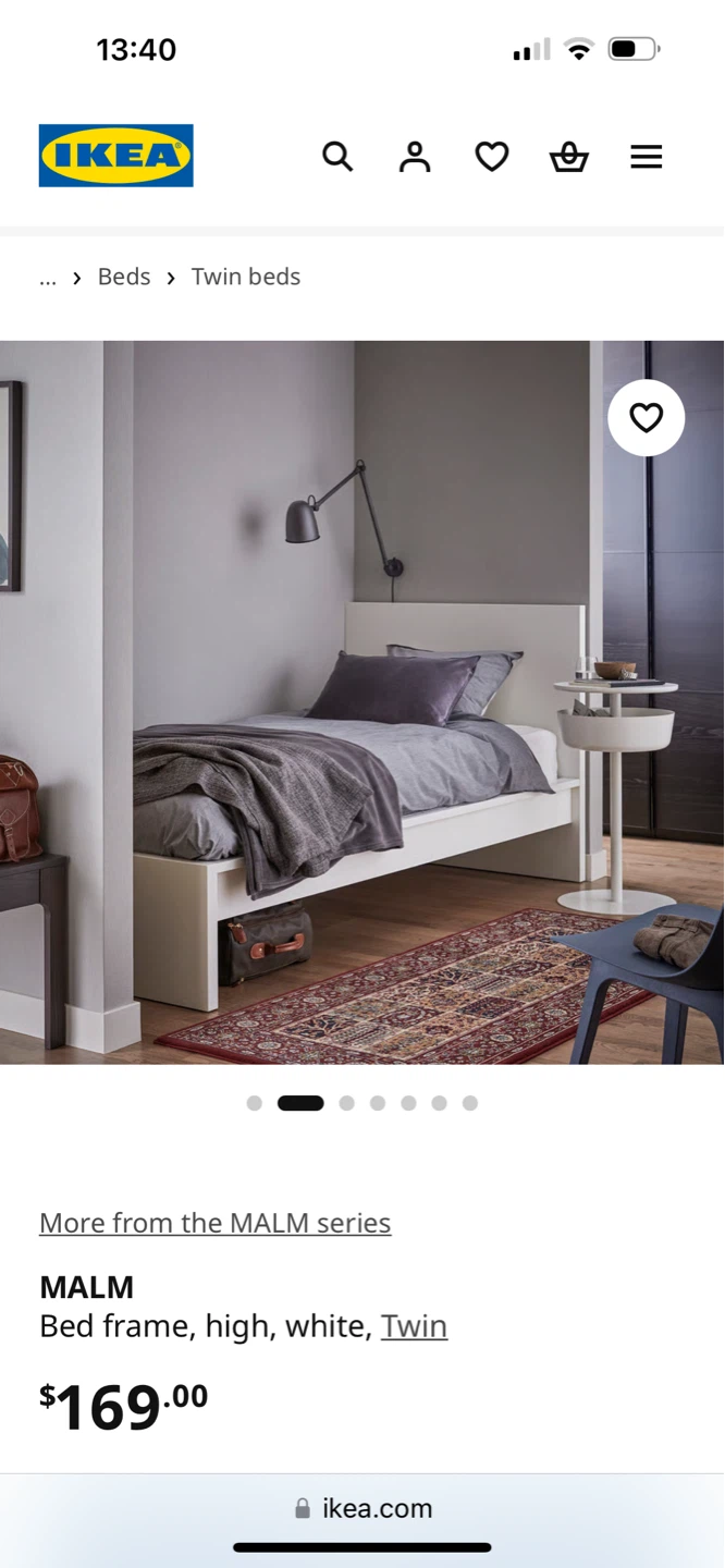 🔥Moving Sale🔥 IKEA MALM Bed Frame - High, White, Twin