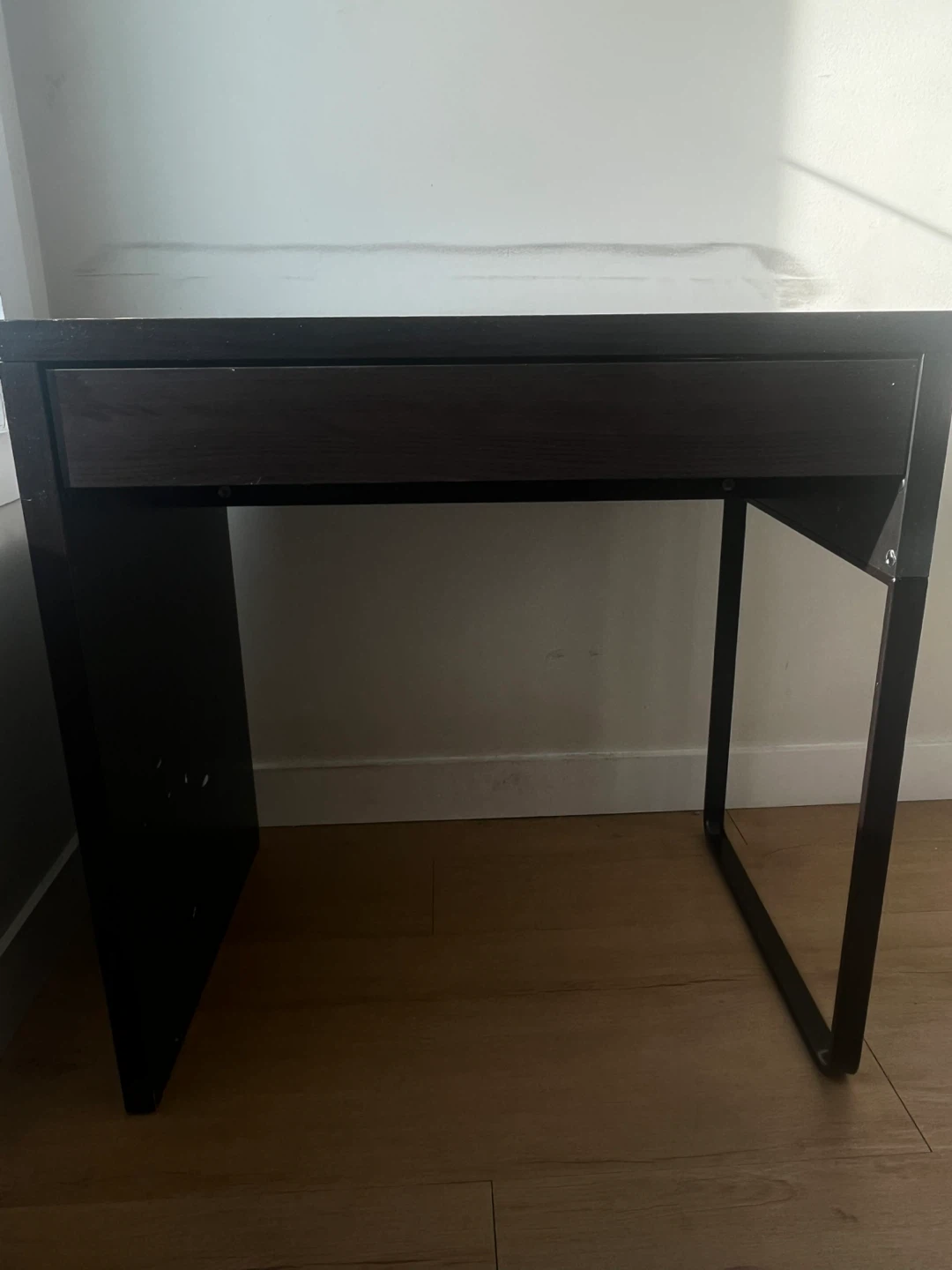 Dark Wood Desk with Drawer