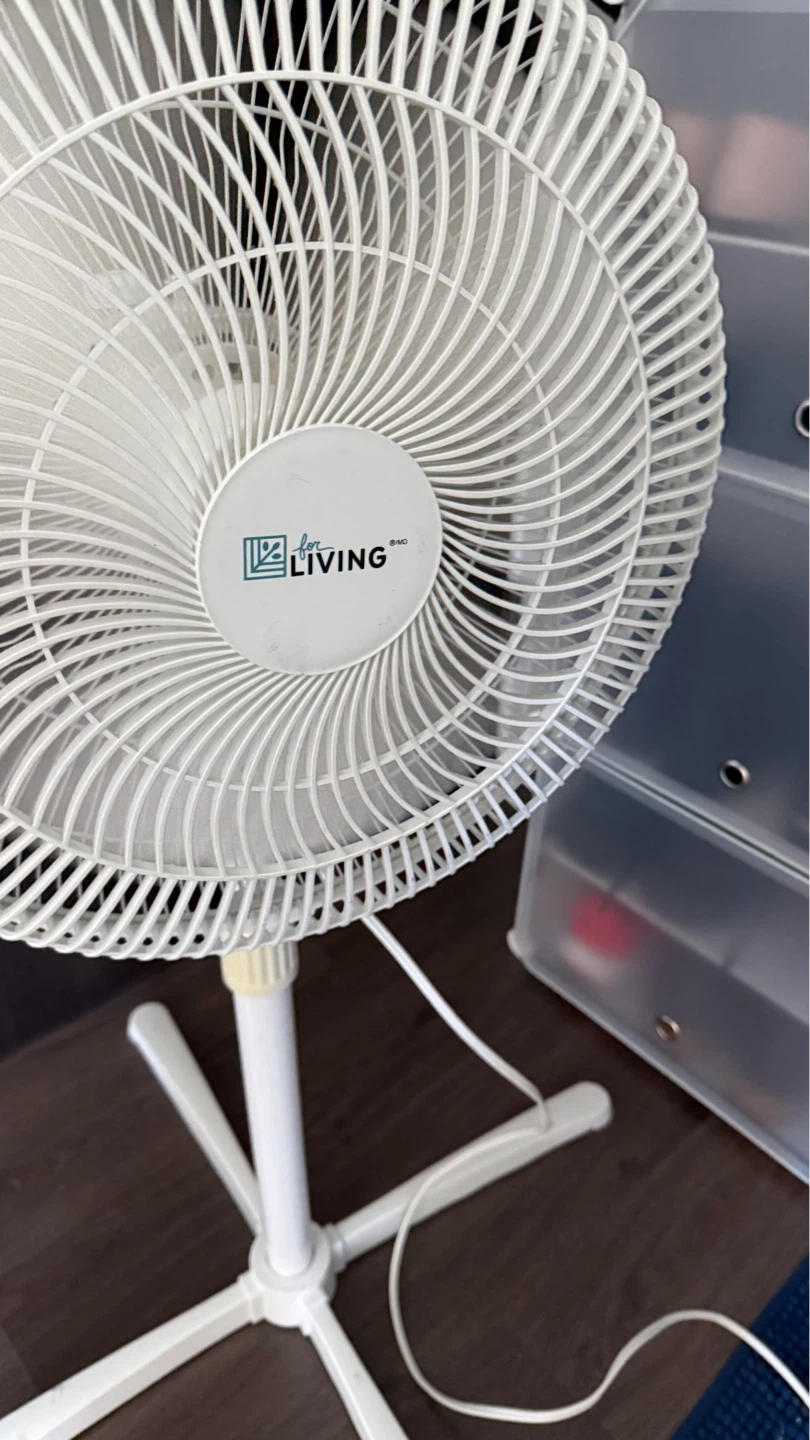 Living Brand White Pedestal Fan