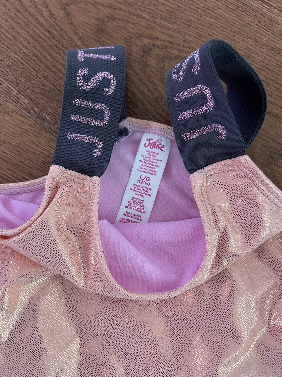 Justice Leotard L (12/14) Pink & Black - photo 2