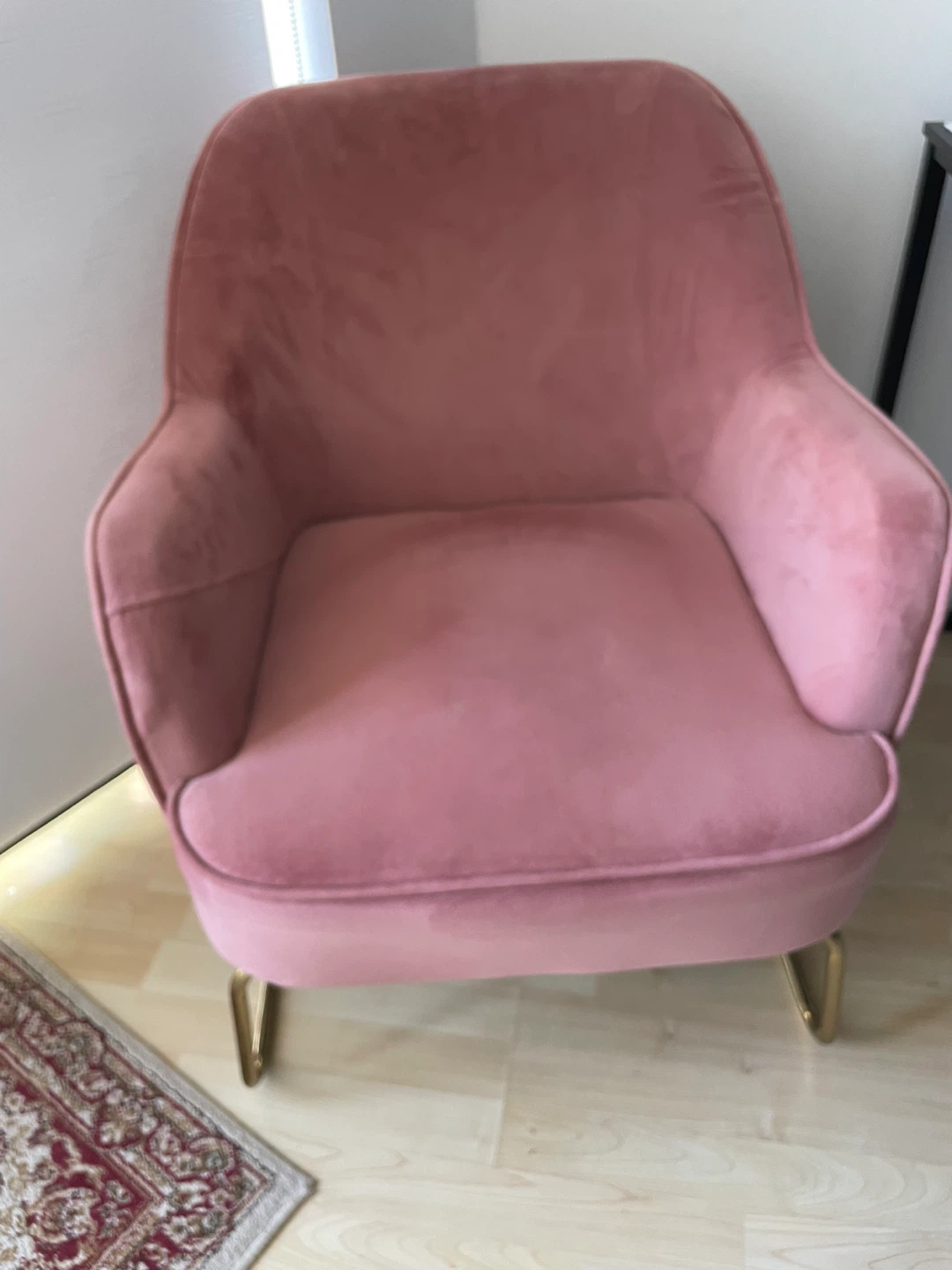 Structube Pink Velvet Accent Chair